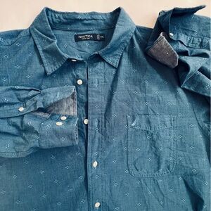 Nautica men NWT Oxford shirt long sleeve blue size XXL